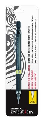 Zebra Zensations Drafix Technical Pencil, 0.3mm, Yellow Lead Grade Indicator