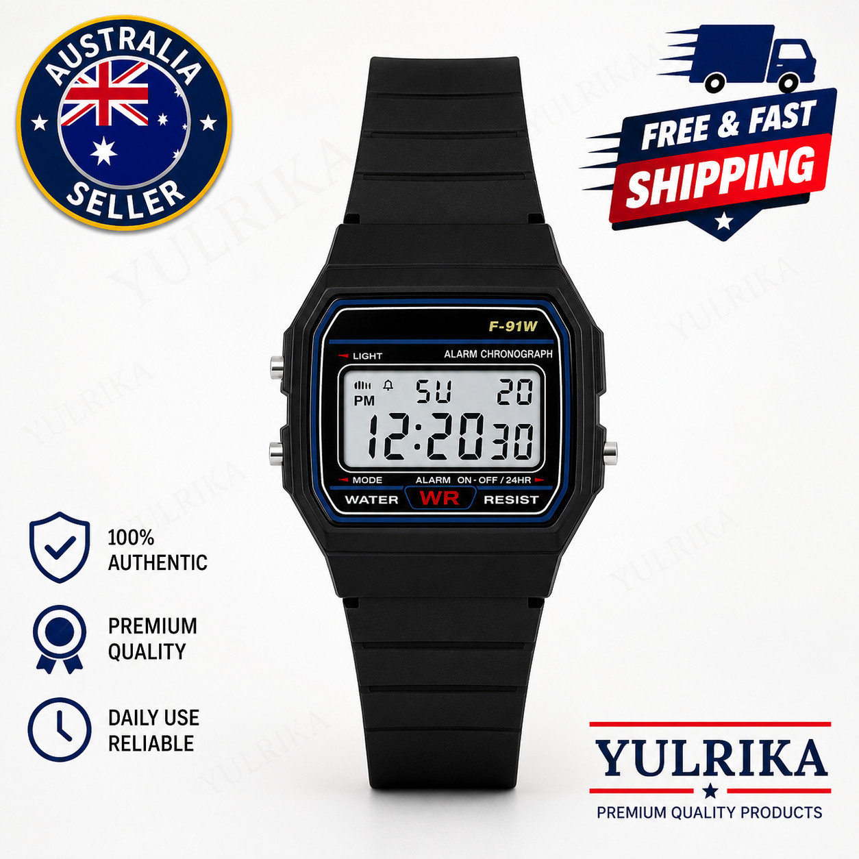 Casio F91W-1 Classic Digital Sport Watch, Wrist Watch for Men