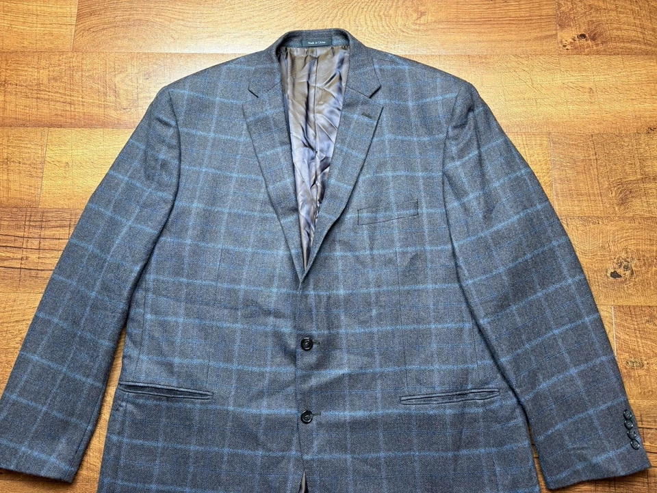 Lauren Ralph Lauren Wool Windowpane Check Sport coat blazer Jacket Mens size 52L - Image 2 of 4