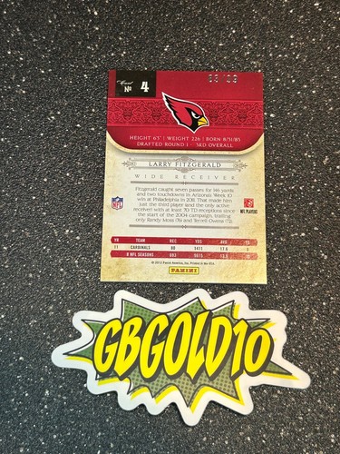 2012 National Treasures Football Larry Fitzgerald /99 - Picture 2 of 2