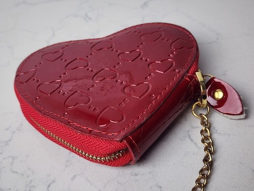 Heart Mini Coin Purse Pouch Key Chain Wallet Red - Picture 3 of 8