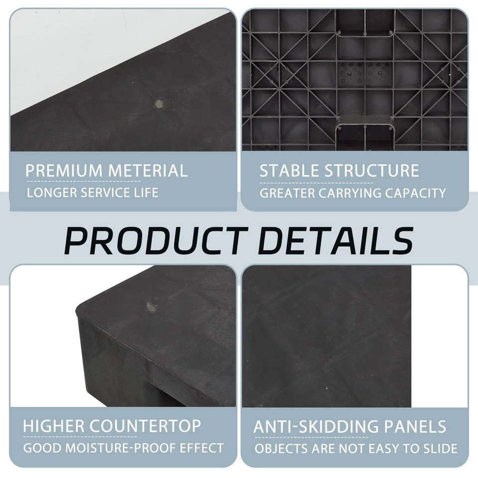 15.8x11.8x4.7 Inch Plastic Pallets - Nestable Storage Pallets For Basement & Garage