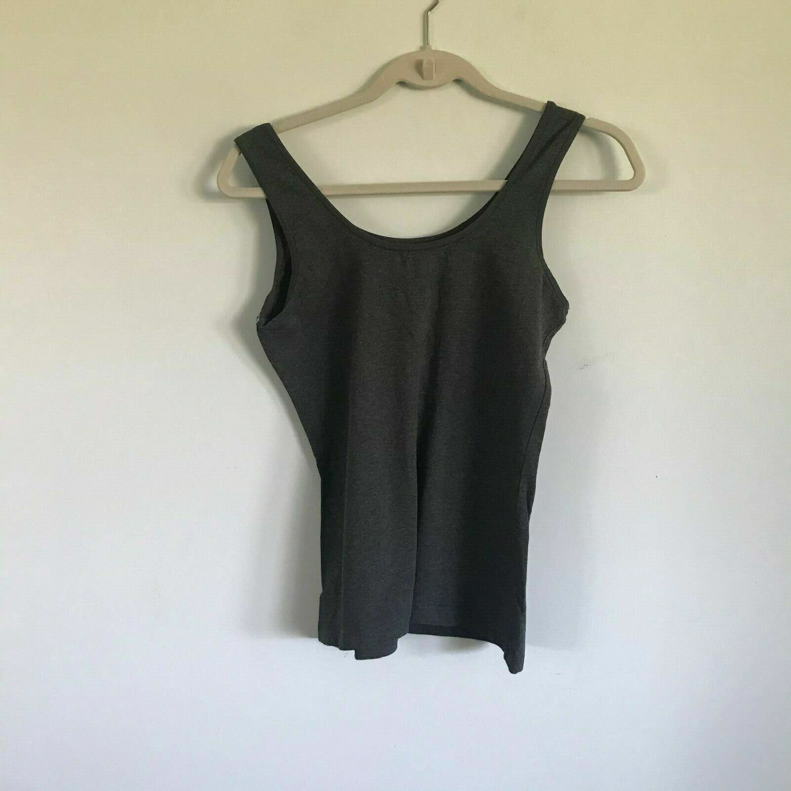Target Size 12 Basic Stretch Grey Tank Top Singlet Wide Strap Camisole - Picture 2 of 5