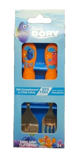 BNIB Licensed Disney Finding Dory Easy Grip Cutlery Fork & Spoon Set BPA Free