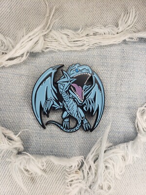Large Yu-Gi-Oh! Blue-Eyes White Dragon Enamal Pin Anime Seto Kiba