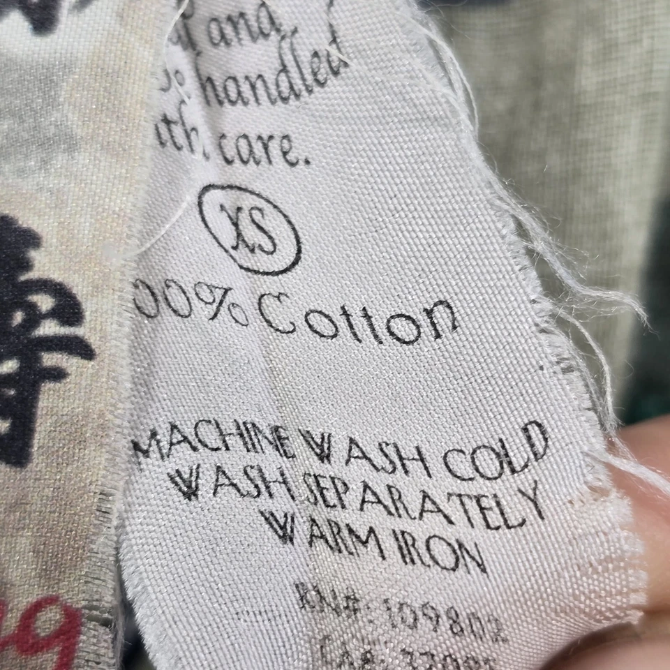 Camiseta Da Nang Top Mujer XS Verde Camuflada Túnica Bordada Longline Militar Ejército Foto 4 de 4