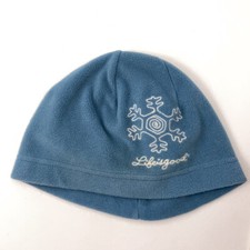 Life Is Good Snowflake Chainstitch Pattern Fleece Winter Hat Beanie Cap