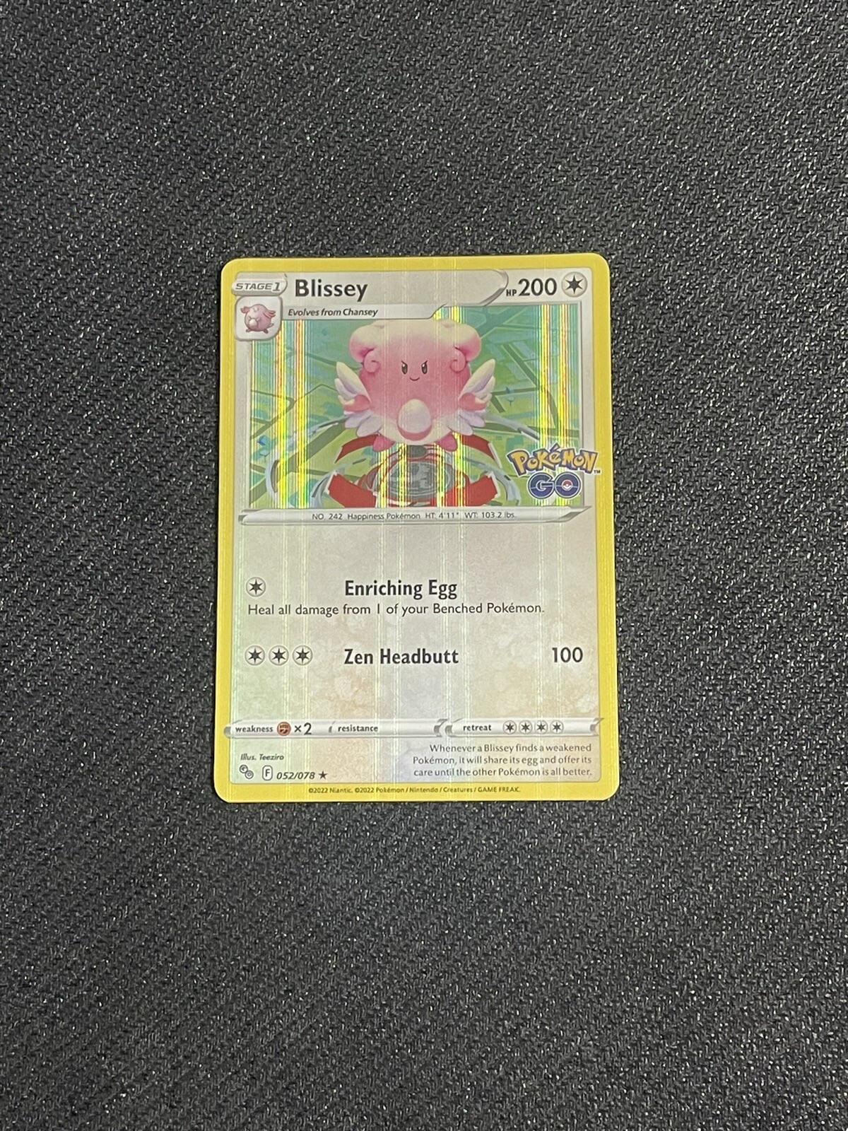 Pokemon Go "Blissey" 52/78 / Holo Rare / Near Mint