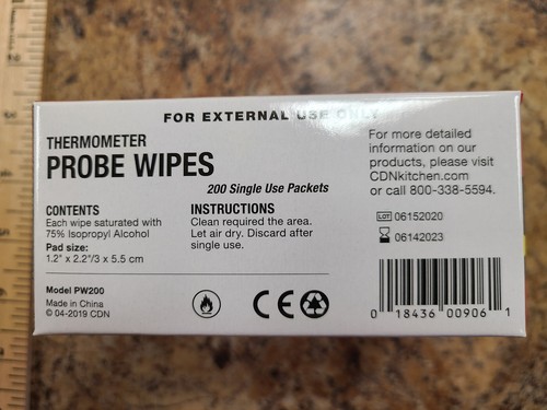 CDN PW200 Thermometer Probe Wipe (200 Single Packets Per Box) - 第 3/3 張圖片