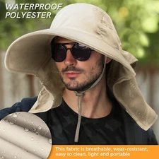 Mens Womens Summer Bucket Boonie Hat Neck Cover Flap Sun Wide Brim Outdoor Cap