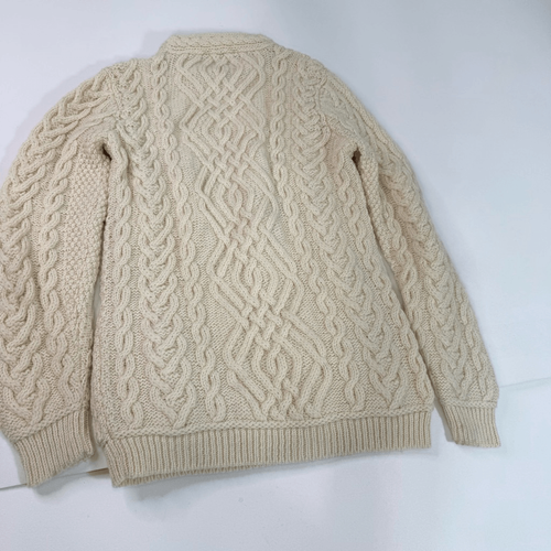 SAOL Ireland Sweater Womens Small Cream Cable Knit 100% Merino Wool Fisherman* - Picture 5 of 9