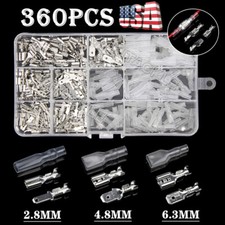 360X Assortment Spade Electrical Wire Connectors Kit Male Female Crimp Terminals