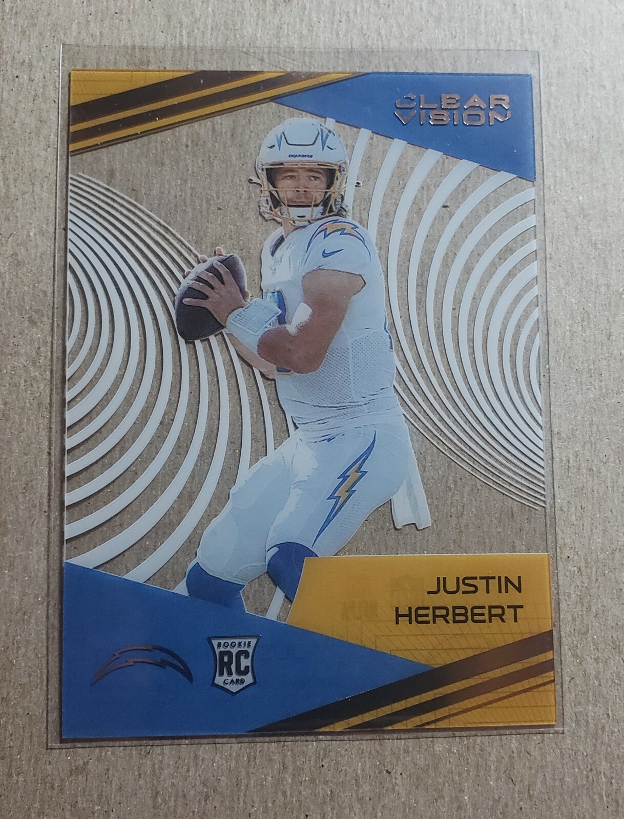 2020 Panini Chronicles Clear Vision Justin Herbert Rookie #CV-3 Chargers RC