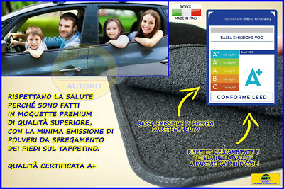 Tappetini Seicento con posteriore intero in moquette dal 1998 al 2010 set per 600 composto da 3 tappetini antiscivolo specifici su misura 131396