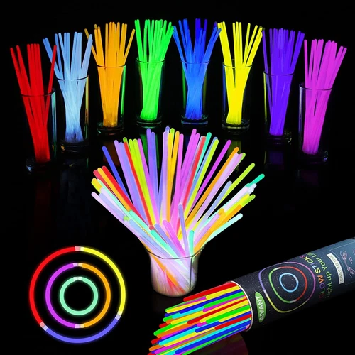 100 Pulseras Collares + Conectores de Pulsera Neón 8 Colores Mezcla 6H - Imagen 1 de 12