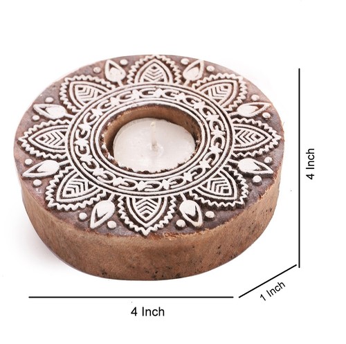 Indian Handmade Printing Wood Stamps Home Wedding Decor Supply Candle Holders - Picture 46 of 57