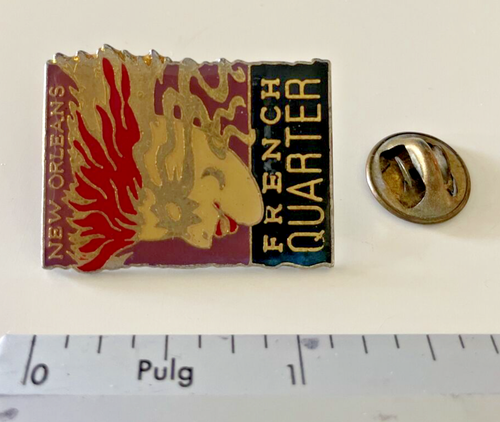 VTG New Orleans French Quarter Mardi Gras Parade Fest Very Nice Enamel Pin Hat - Picture 5 of 6