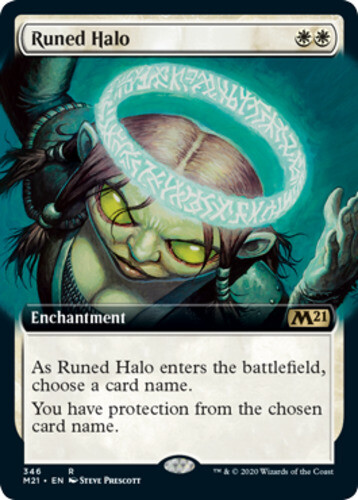 Runed Halo - Extended Art x1 NM Magic the Gathering 1x Magic 2021 mtg card - Picture 1 of 1