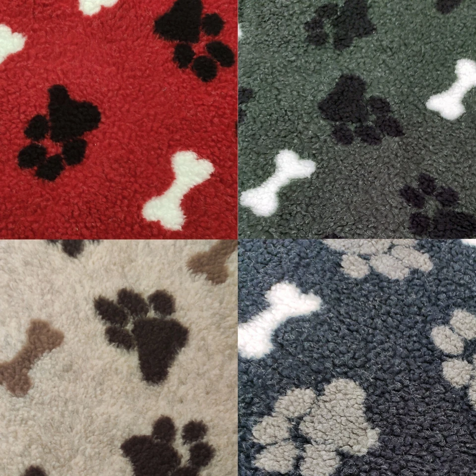Faux Sheepskin Paw & Bone Print Sherpa Fabric - A1296 - Image 1 of 1