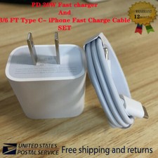 For iPhone 13 12 11 Pro Max X PD Fast Wall Charger 20W USB-C Power Adapter Cable