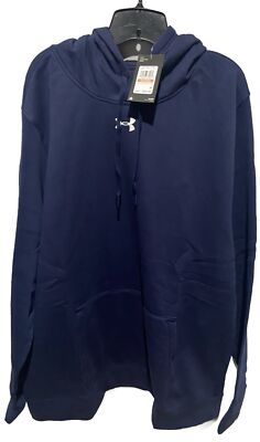 Under Armour Men Midnight Navy Blue Hustle Fleece Hoodie Sweatshirt Size  3XL NWT