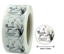 40 THANK YOU FOR SUPPORTING MY SMALL BUSINESS ENVELOPE SEALS LABELS STICKERS 1"