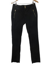 Sz 4 Lauren Ralph Lauren Pants Black Velvet Zip Pocket Skinny Pointe Women's Y2K