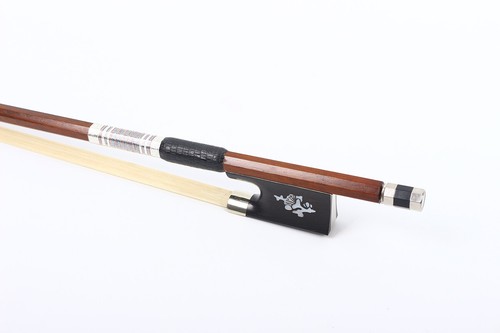 Violin Bow Brazilwood stick 4/4 violin bows Natural Bow Hair Flower Inlay - Picture 5 of 6
