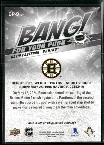 *U PICK FROM LIST* 2024-25 24-25 UD Series 2 BANG FOR YOUR PUCK INSERT card set - Picture 19 of 47