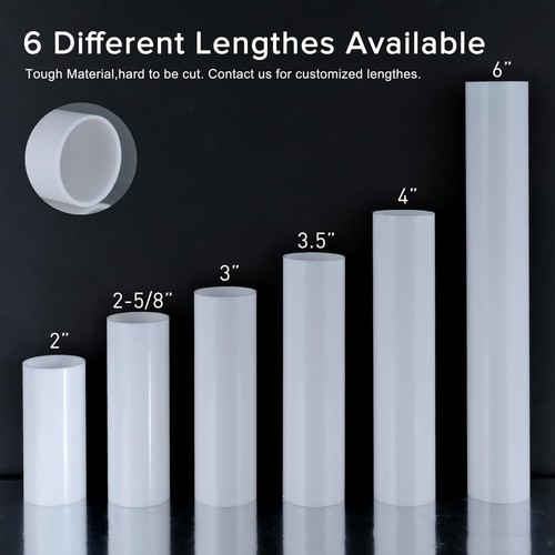 6 Pack 6 Inch Tall White Plastic Candle Covers Sleeves Candelabra Base E12 - Foto 3 di 7