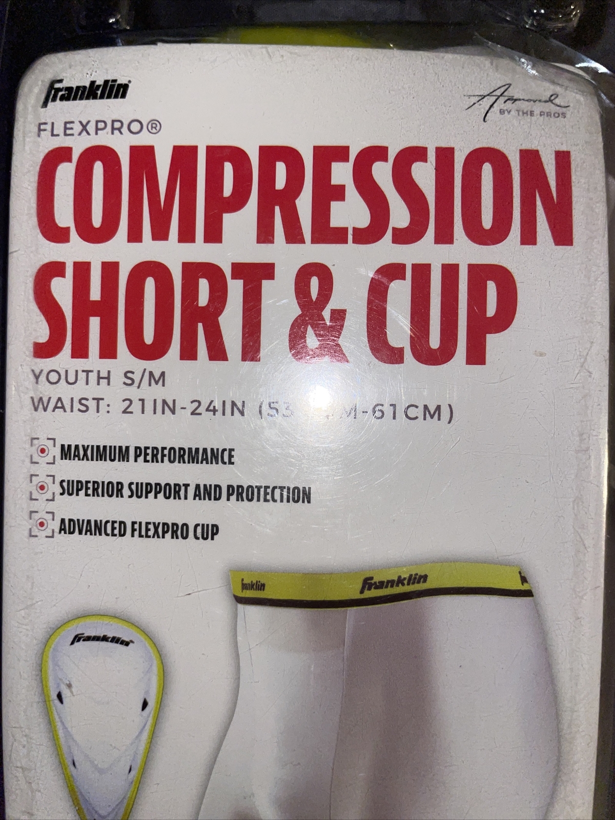 Franklin Compression Short & Cup Flexpro Size Youth S/M 21"-24" Waist New