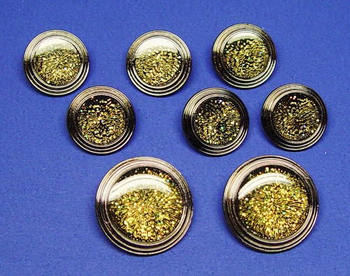 Unknown Brand Set of 8 Acrylic Face MultiColor Glitter Starburst Plastic Button - Picture 5 of 10