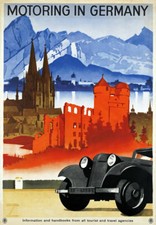 Listing image for TA66 Vintage Motoring In Germany German Travel Poster Re-Print A4