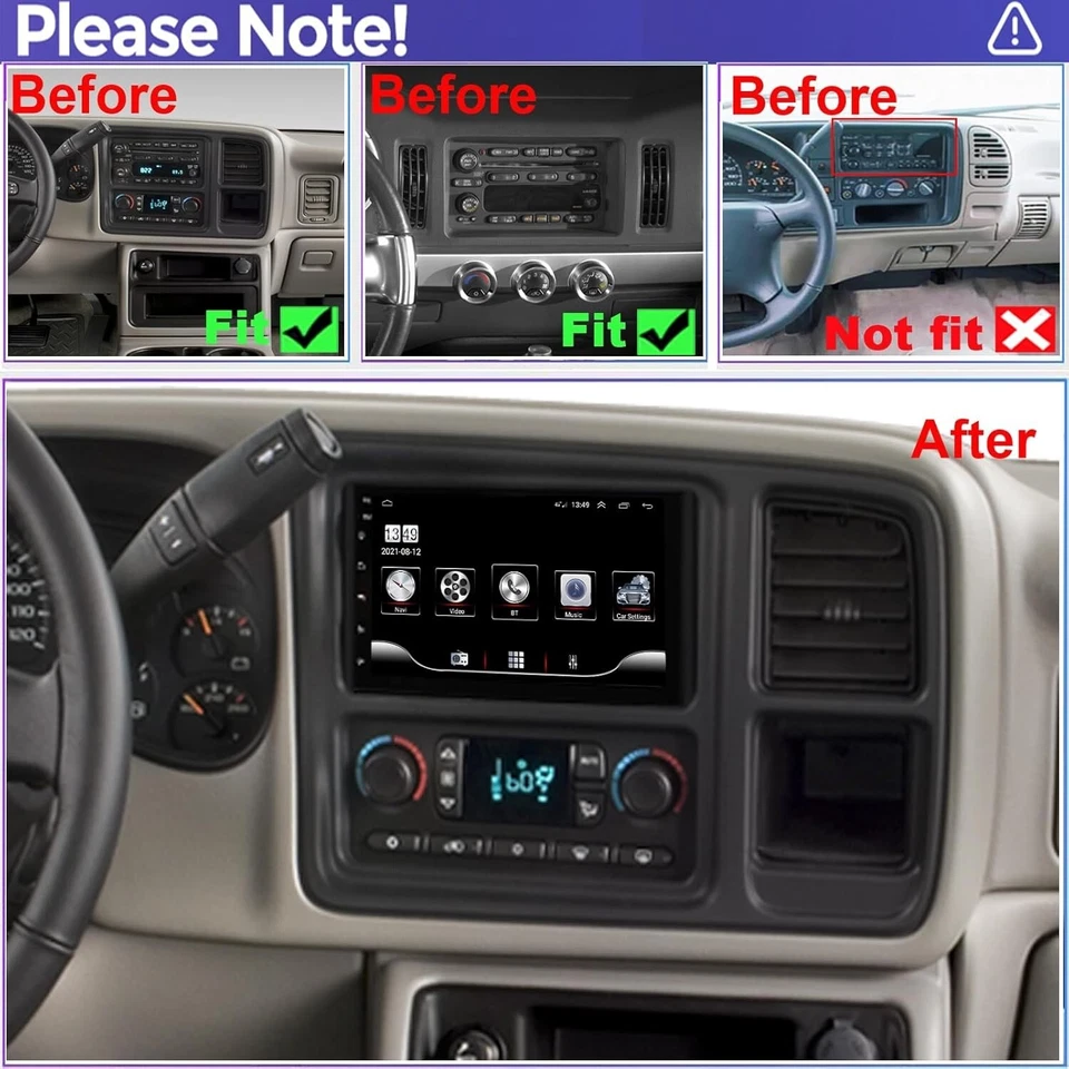 Android13 автомобильное стерео радио для GMC Chevrolet 2003-2006 Carplay сенсорный экран GPS - Изображение 2 из 4