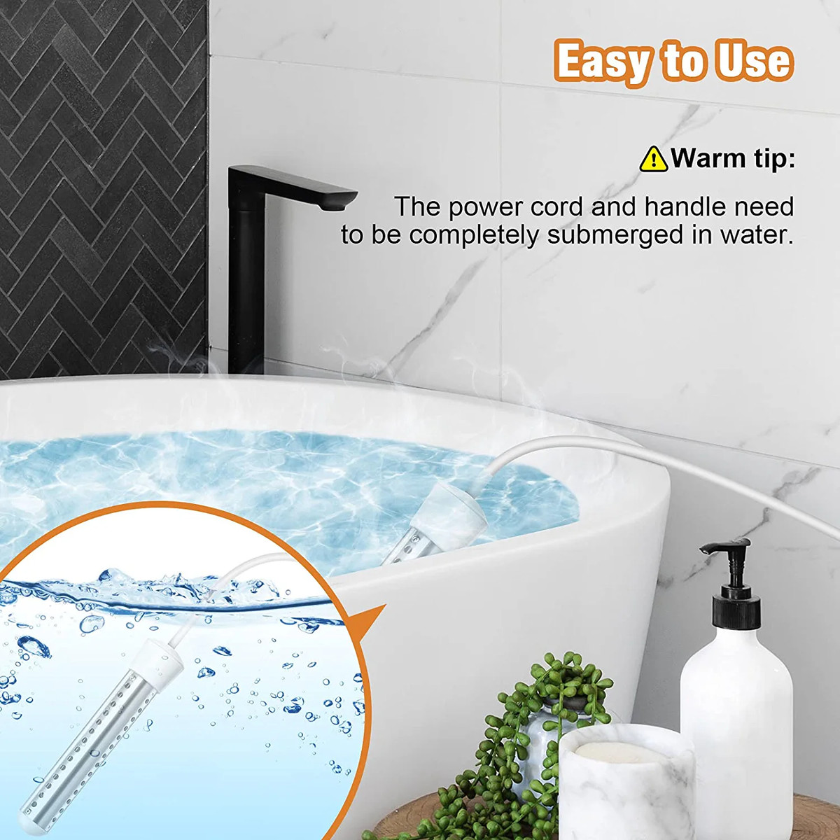 Immersion Water Heater for Boiling Bathtub Water Heavy Duty Submersible  Bucket W | eBay