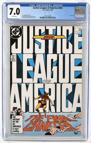Justice League of America #261 CGC 7.0 FN/VF DC White Pages Last Issue (1987)