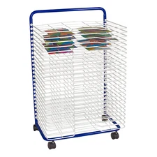 25-Shelf Mobile Art Drying Rack for Classrooms and Art Studios, Heavy-Duty Steel
