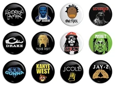 Hip Hop Rap Buttons/Pinbacks Pack 6 Kendrick Lamar J Cole Gunna Pusha Lil Wayne