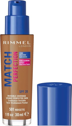 Rimmel Match Perfection Foundation SPF20 24H Moisture Pore Blur Invisible 30ml - Picture 15 of 19