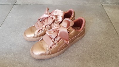 puma basket heart copper rose