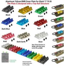 Anodized Aluminum RMR Cut Slide Cover Plate For GIock 17 19 26 Mount Weaver Rail