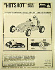 RARE 1967 MONOGRAM HOT SHOT 1/24 MIDGET RACER SLOT CAR HOBBY DEALER PROMO FLYER