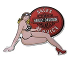 Vintage Harley Davidson Motorcycles Sign - Porcelain Gas Pump Sales Service Sign