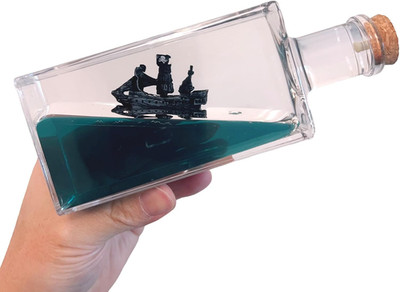 Zeshops Unsinkable Black Pearl Pirate Simulator - Wavey Boat in a Box Liquid Wav