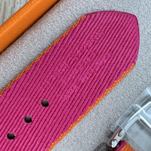 Hermes Nylon Apple Watch Band Rose Orange 38mm 40mm 41mm 42mm Sport Style - 第 3/8 張圖片
