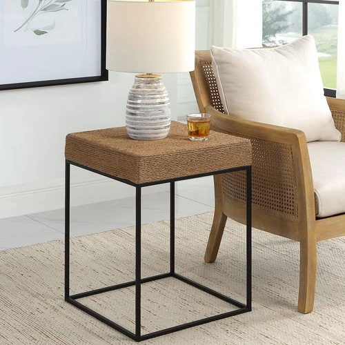 Uttermost Laramie Rustic Rope Accent Table - Picture 1 of 4