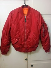 Alpha Industries MA-1 Flight Jacket Size M Men's Red Bomber Coat