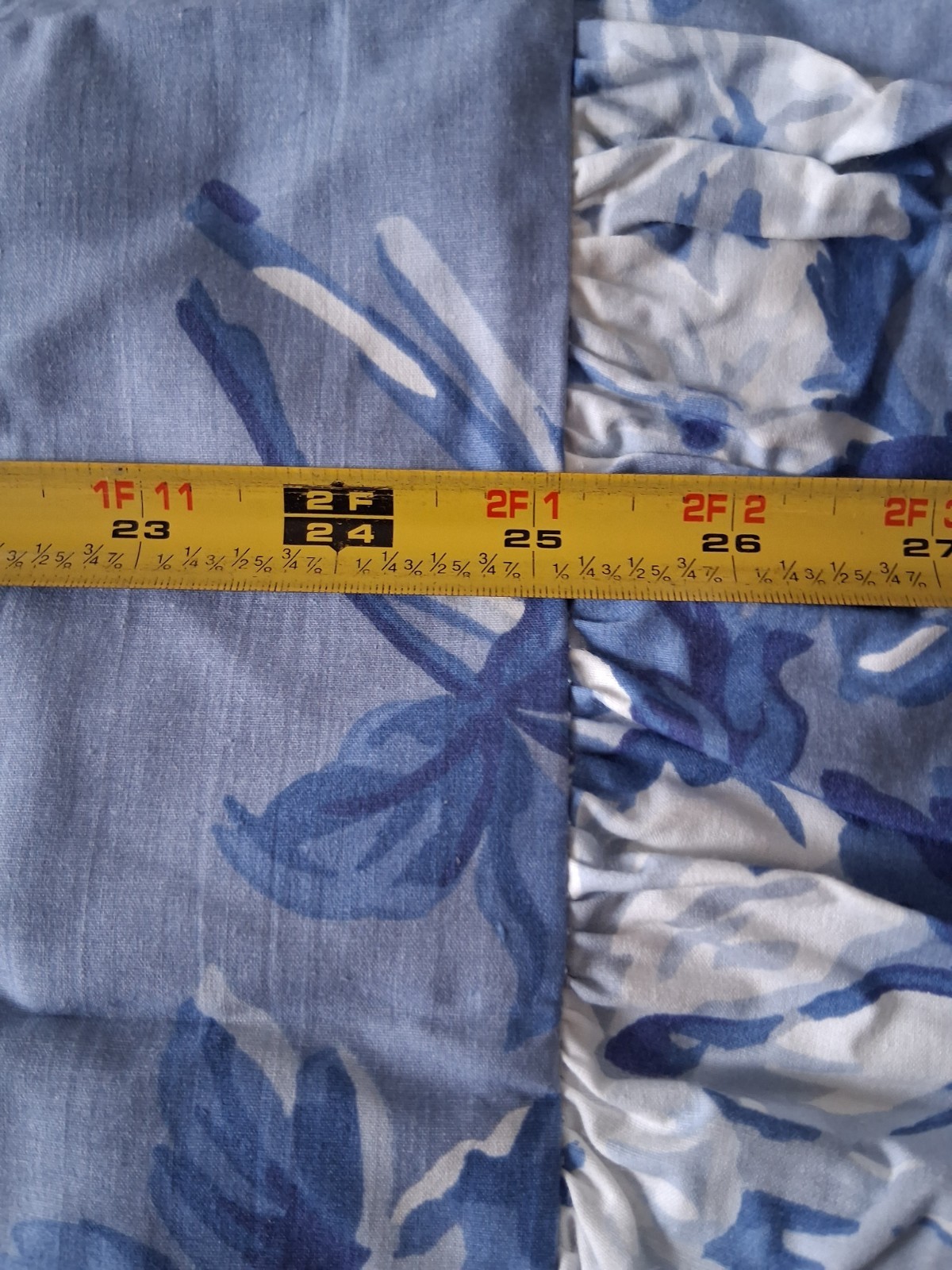 Vintage Ralph Lauren Grace-Blue & White Floral Euro Ruffled Pillow Sham-1985