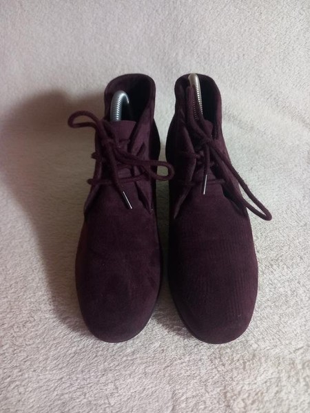 Women Clarks Ankle Boots Burgundy Suede 36