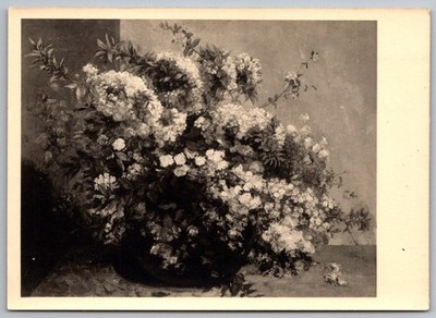 Blumenstrauß Gustave Courbet Kunsthalle Hamburg Black & White Postcard